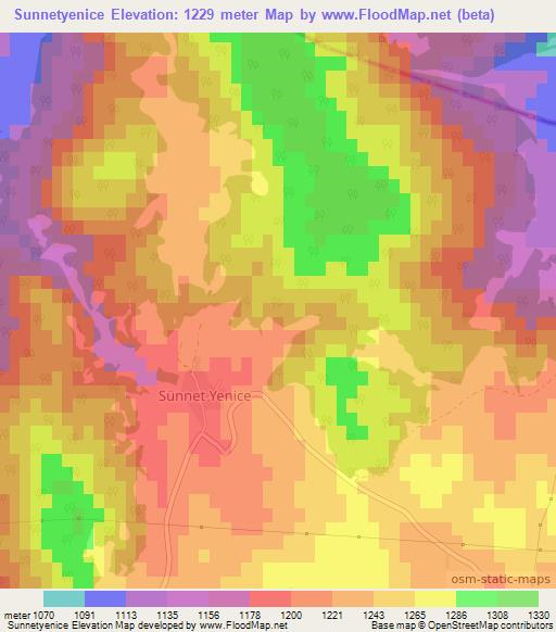 Sunnetyenice,Turkey Elevation Map