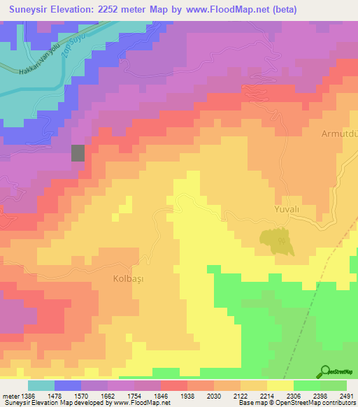 Suneysir,Turkey Elevation Map