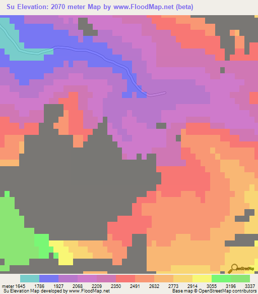 Su,Turkey Elevation Map