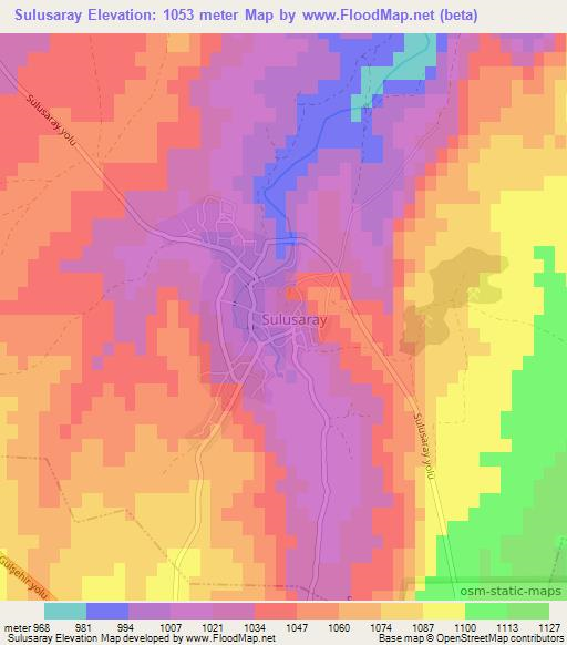 Sulusaray,Turkey Elevation Map