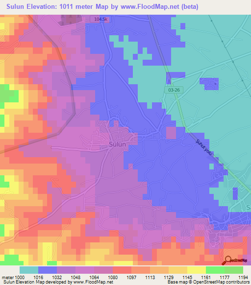 Sulun,Turkey Elevation Map