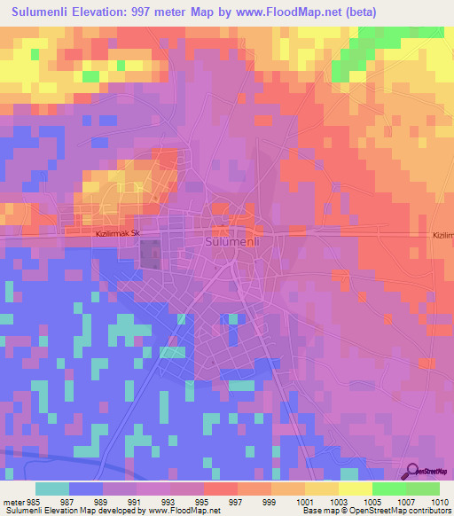 Sulumenli,Turkey Elevation Map