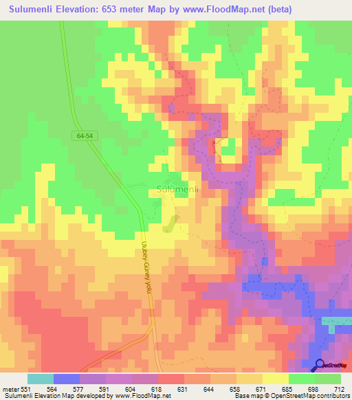 Sulumenli,Turkey Elevation Map