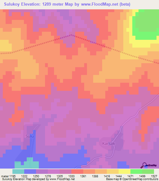 Sulukoy,Turkey Elevation Map