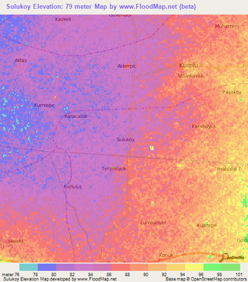 Sulukoy,Turkey Elevation Map