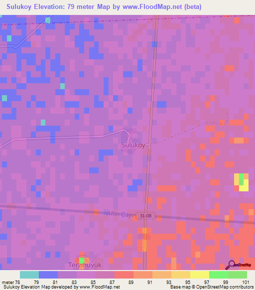 Sulukoy,Turkey Elevation Map