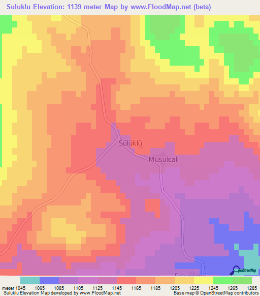 Suluklu,Turkey Elevation Map