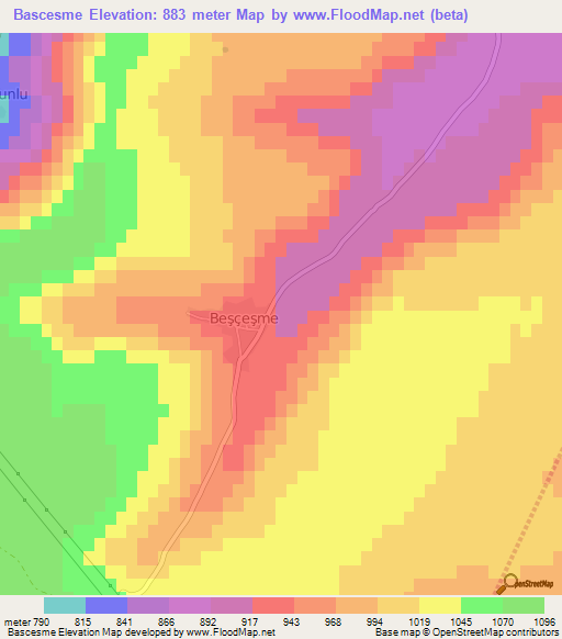 Bascesme,Turkey Elevation Map