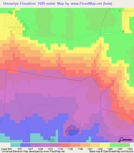 Umraniye,Turkey Elevation Map