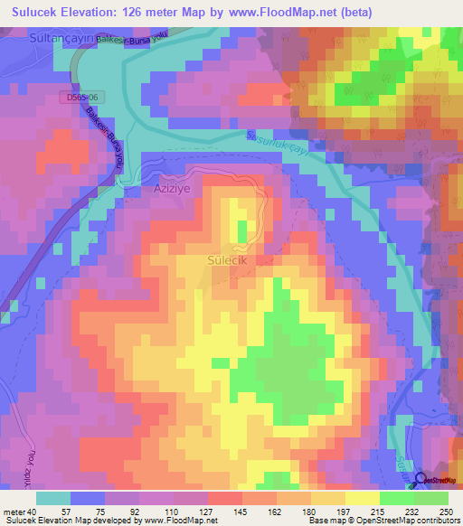 Sulucek,Turkey Elevation Map