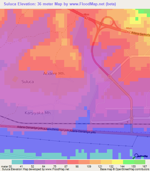 Suluca,Turkey Elevation Map