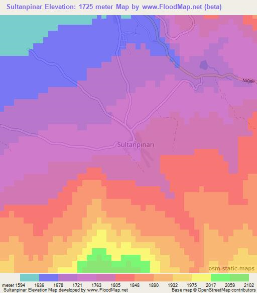 Sultanpinar,Turkey Elevation Map