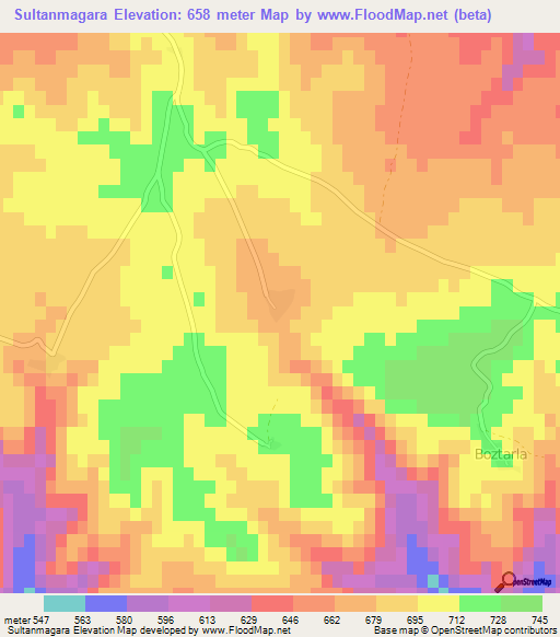 Sultanmagara,Turkey Elevation Map