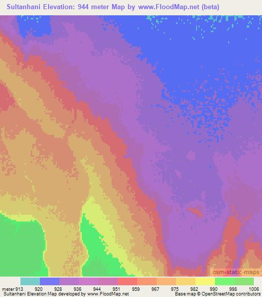 Sultanhani,Turkey Elevation Map