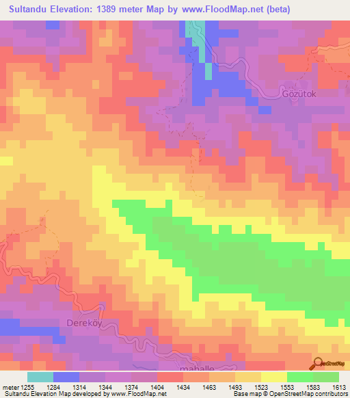 Sultandu,Turkey Elevation Map