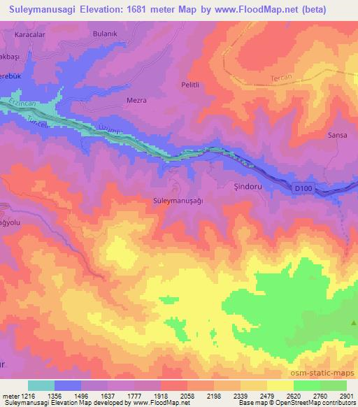 Suleymanusagi,Turkey Elevation Map