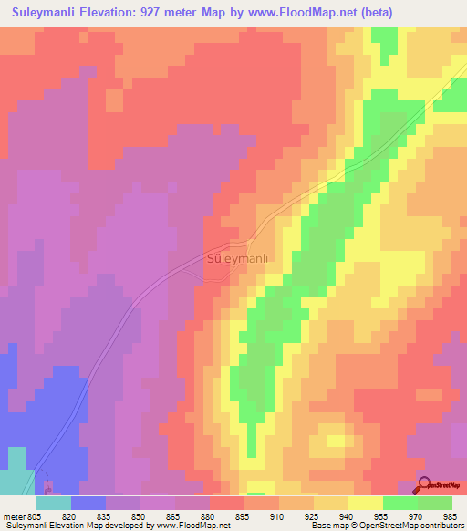 Suleymanli,Turkey Elevation Map