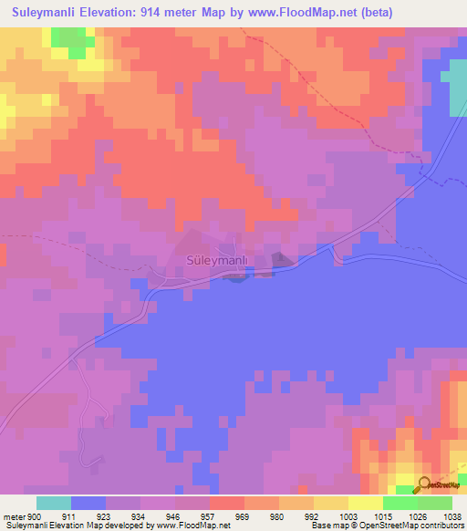 Suleymanli,Turkey Elevation Map