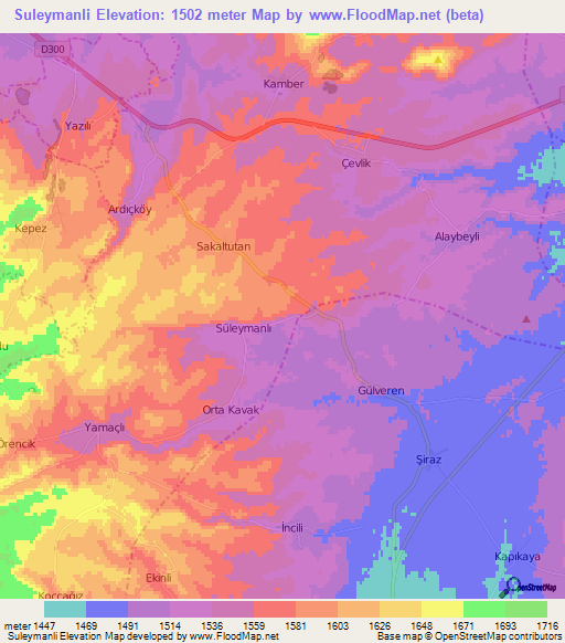 Suleymanli,Turkey Elevation Map