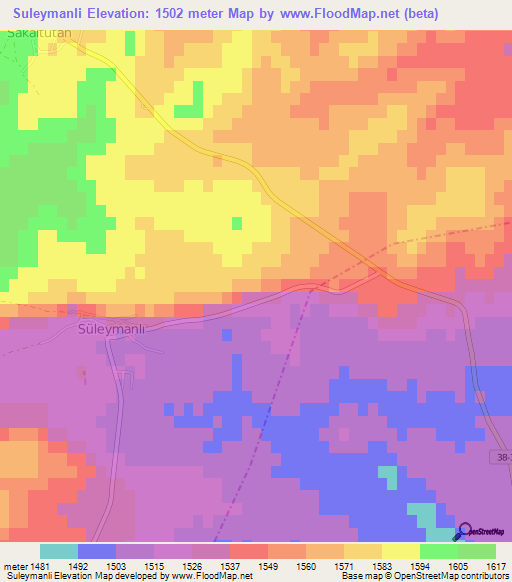 Suleymanli,Turkey Elevation Map