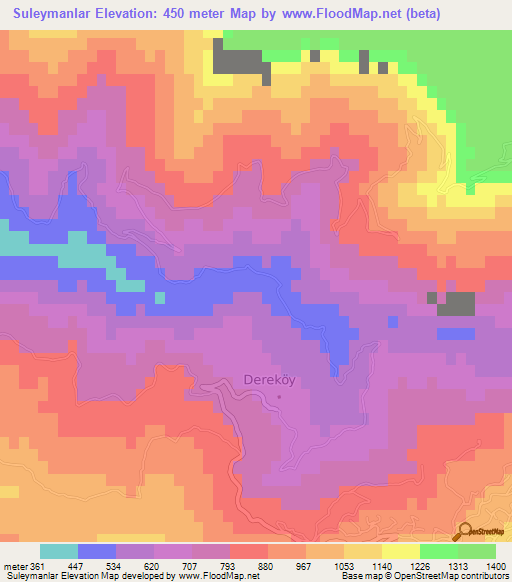 Suleymanlar,Turkey Elevation Map