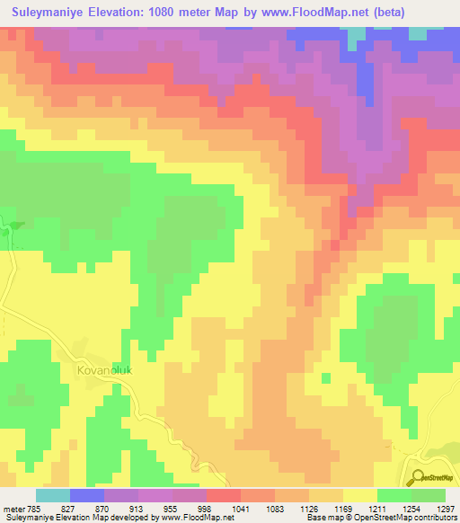 Suleymaniye,Turkey Elevation Map