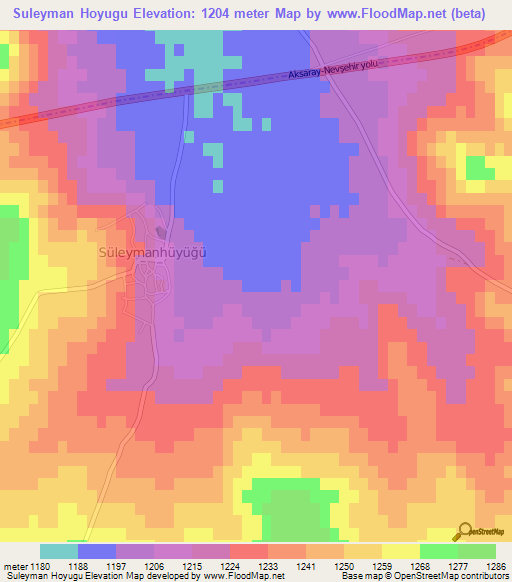 Suleyman Hoyugu,Turkey Elevation Map