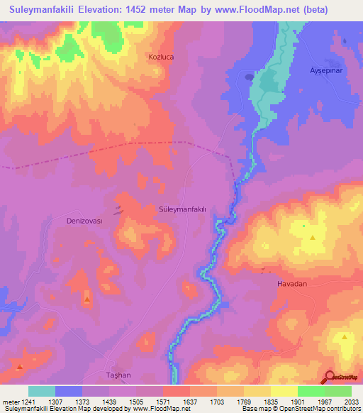 Suleymanfakili,Turkey Elevation Map