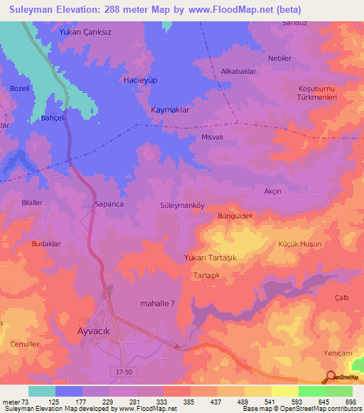 Suleyman,Turkey Elevation Map