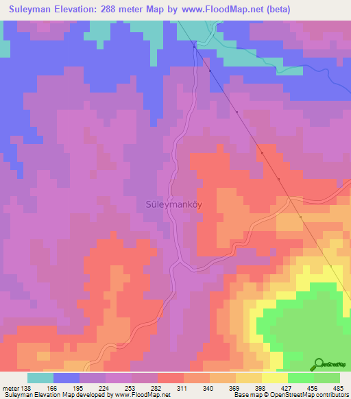 Suleyman,Turkey Elevation Map