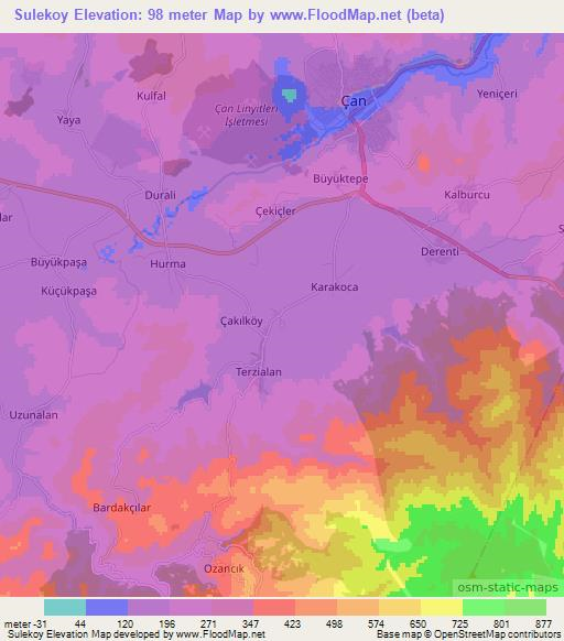 Sulekoy,Turkey Elevation Map