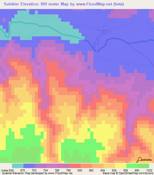 Sulekler,Turkey Elevation Map