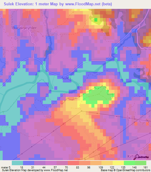 Sulek,Turkey Elevation Map