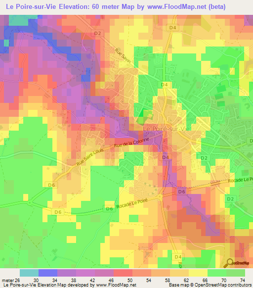 Le Poire-sur-Vie,France Elevation Map