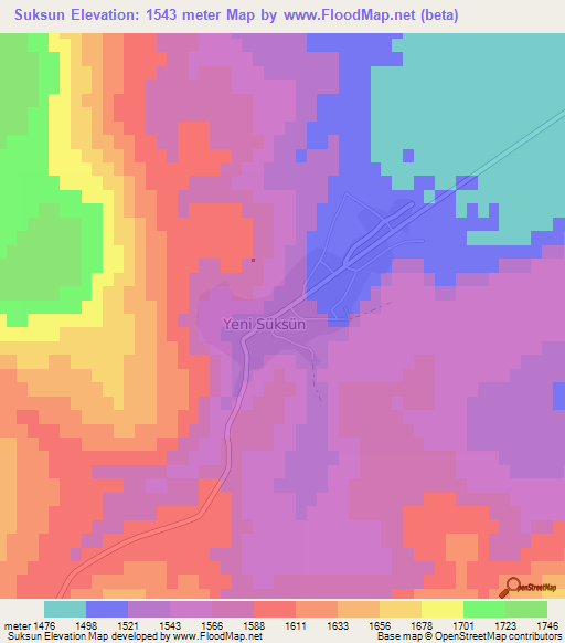 Suksun,Turkey Elevation Map