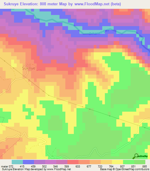 Sukruye,Turkey Elevation Map