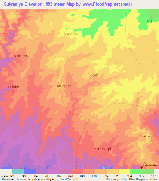 Sukraniye,Turkey Elevation Map