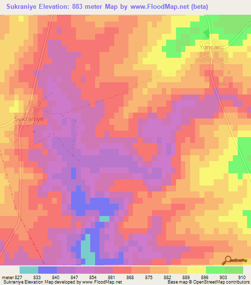 Sukraniye,Turkey Elevation Map