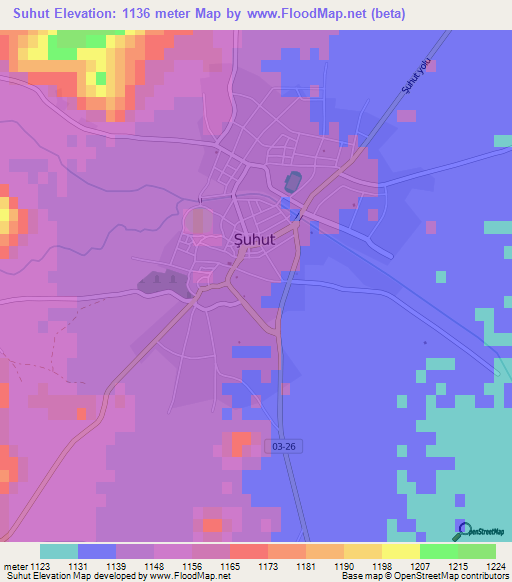 Suhut,Turkey Elevation Map