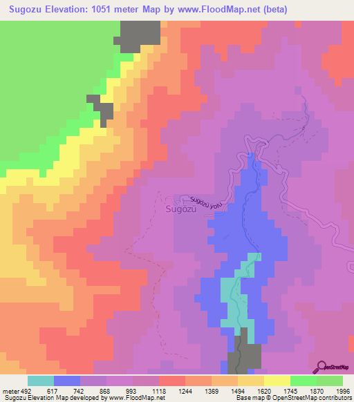 Sugozu,Turkey Elevation Map