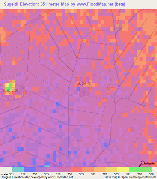 Sugeldi,Turkey Elevation Map