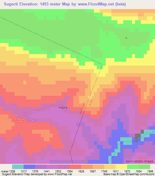 Sugecti,Turkey Elevation Map