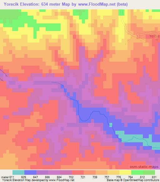 Yorecik,Turkey Elevation Map