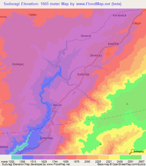 Suduragi,Turkey Elevation Map