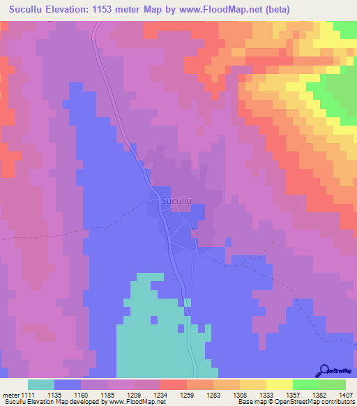 Sucullu,Turkey Elevation Map