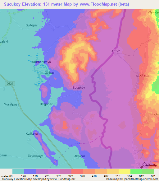 Sucukoy,Turkey Elevation Map