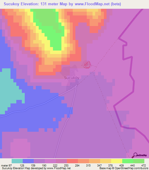 Sucukoy,Turkey Elevation Map