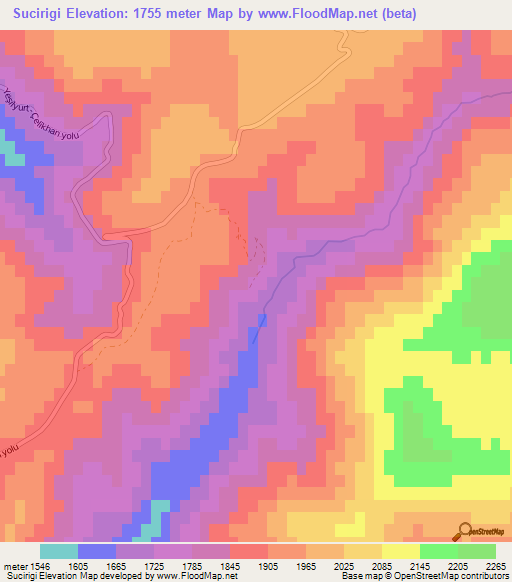 Sucirigi,Turkey Elevation Map