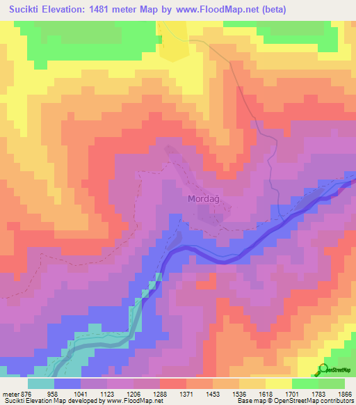 Sucikti,Turkey Elevation Map