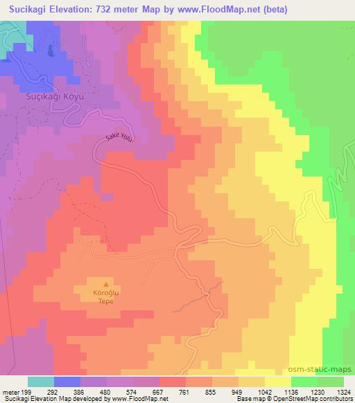 Sucikagi,Turkey Elevation Map